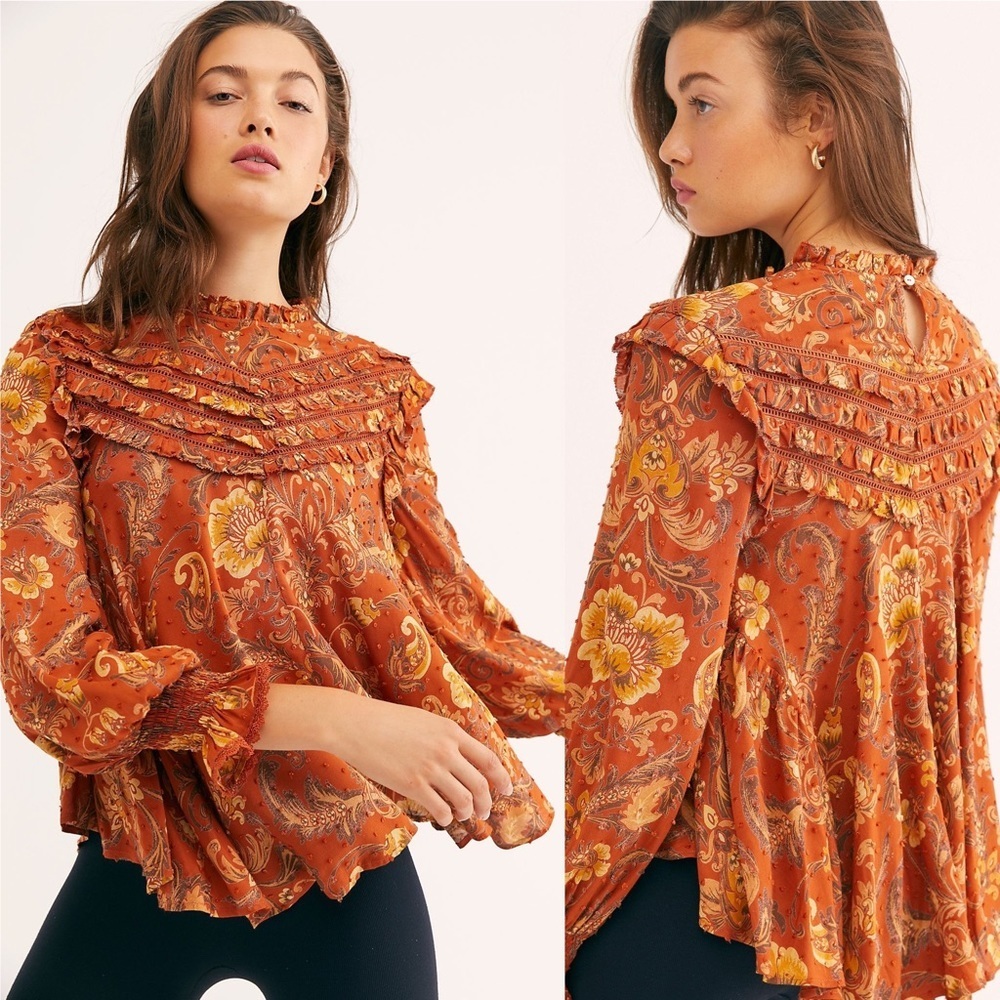 NWT Spell Gypsy Collective Aurora‎ Blouse Burnt Ember Size Small New Tags Boho S